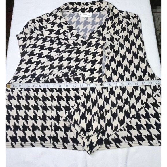Studio 1 Womens Shirt Long Sleeve French Cuff Black/White 20W - Picture 1 of 3